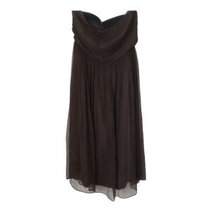 J Crew Dress Womens Size 4 Brown Strapless Silk Chiffon Empire Waist Cocktail